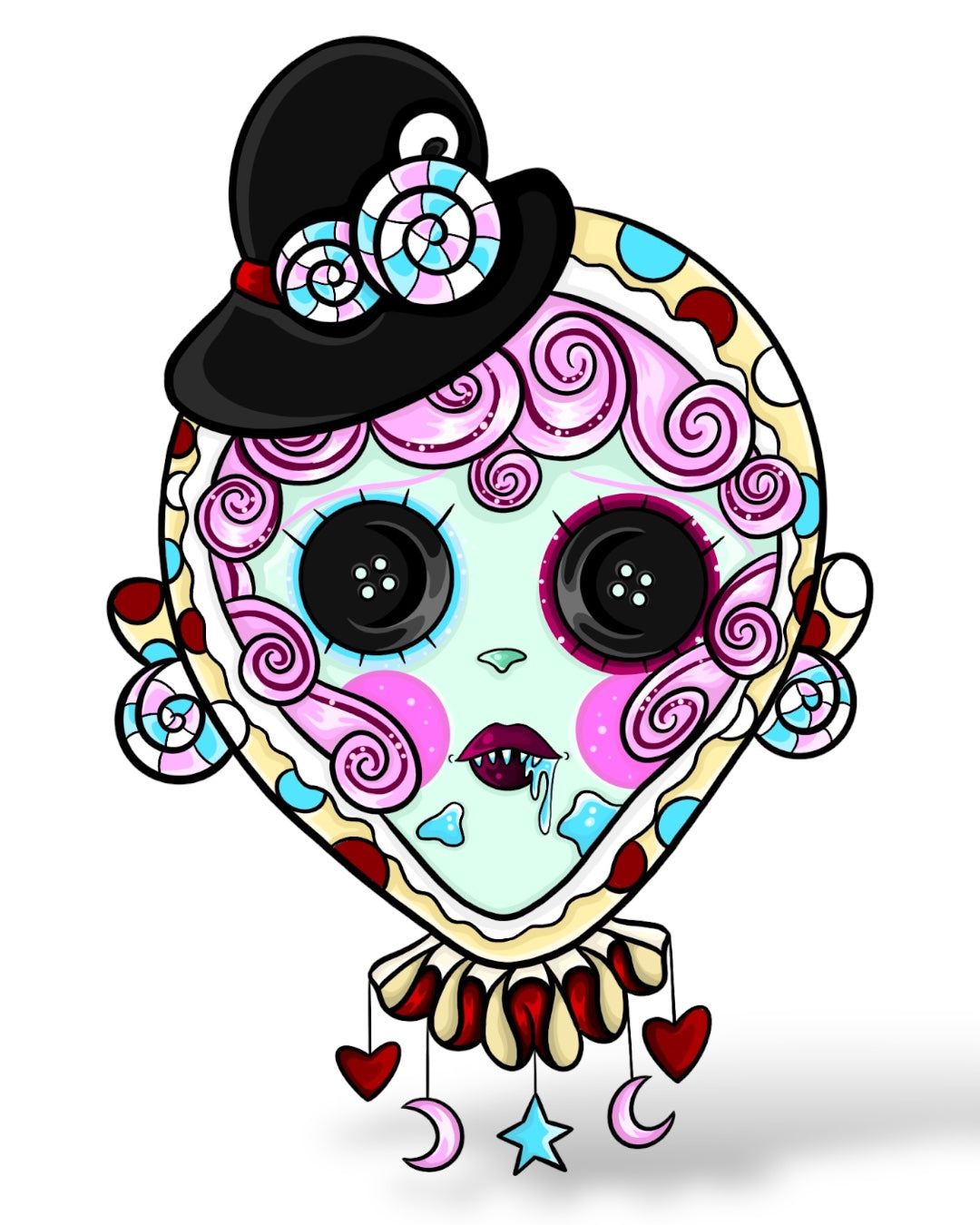 Buttonbread Puppet necklace