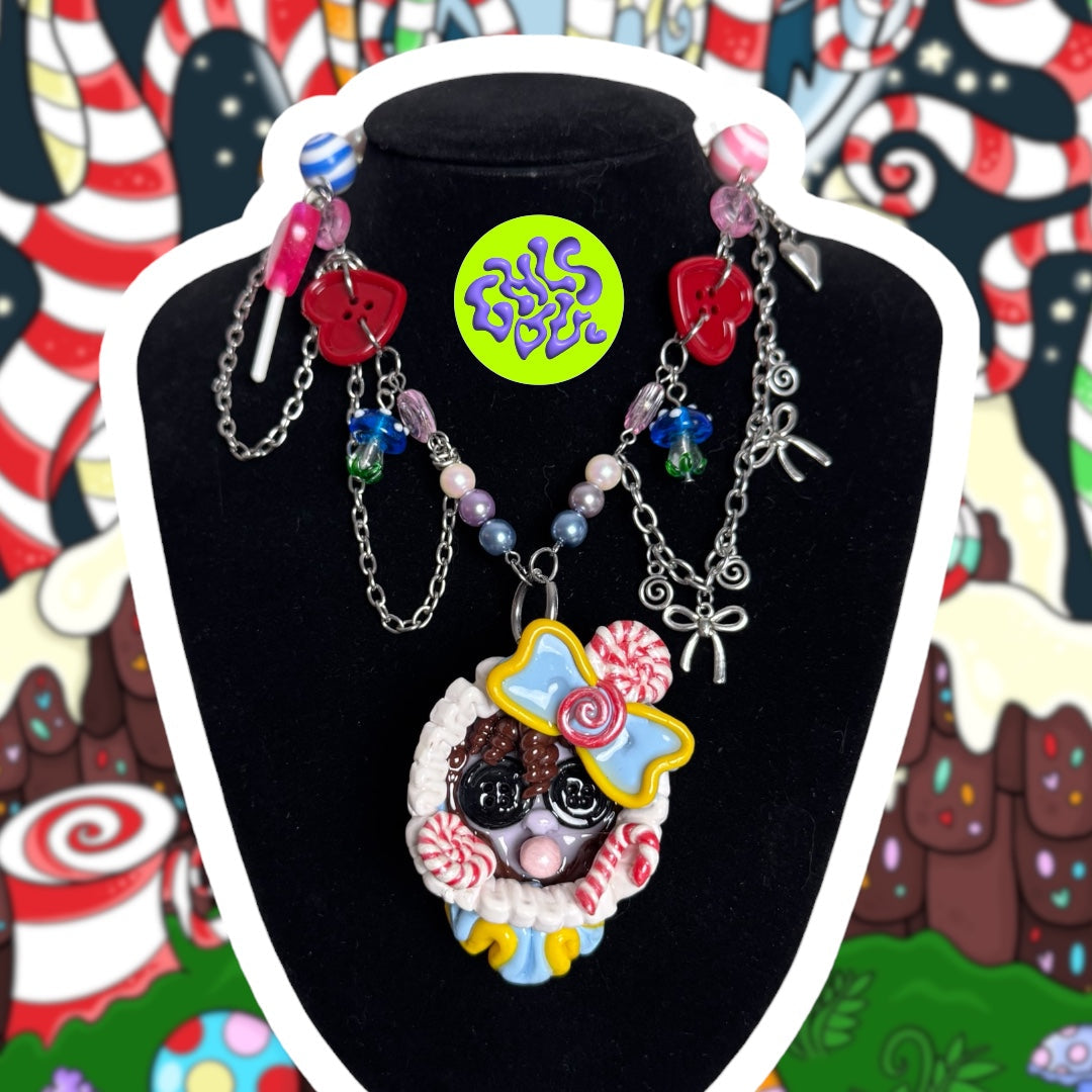 Polymer clay Ghoul necklaces