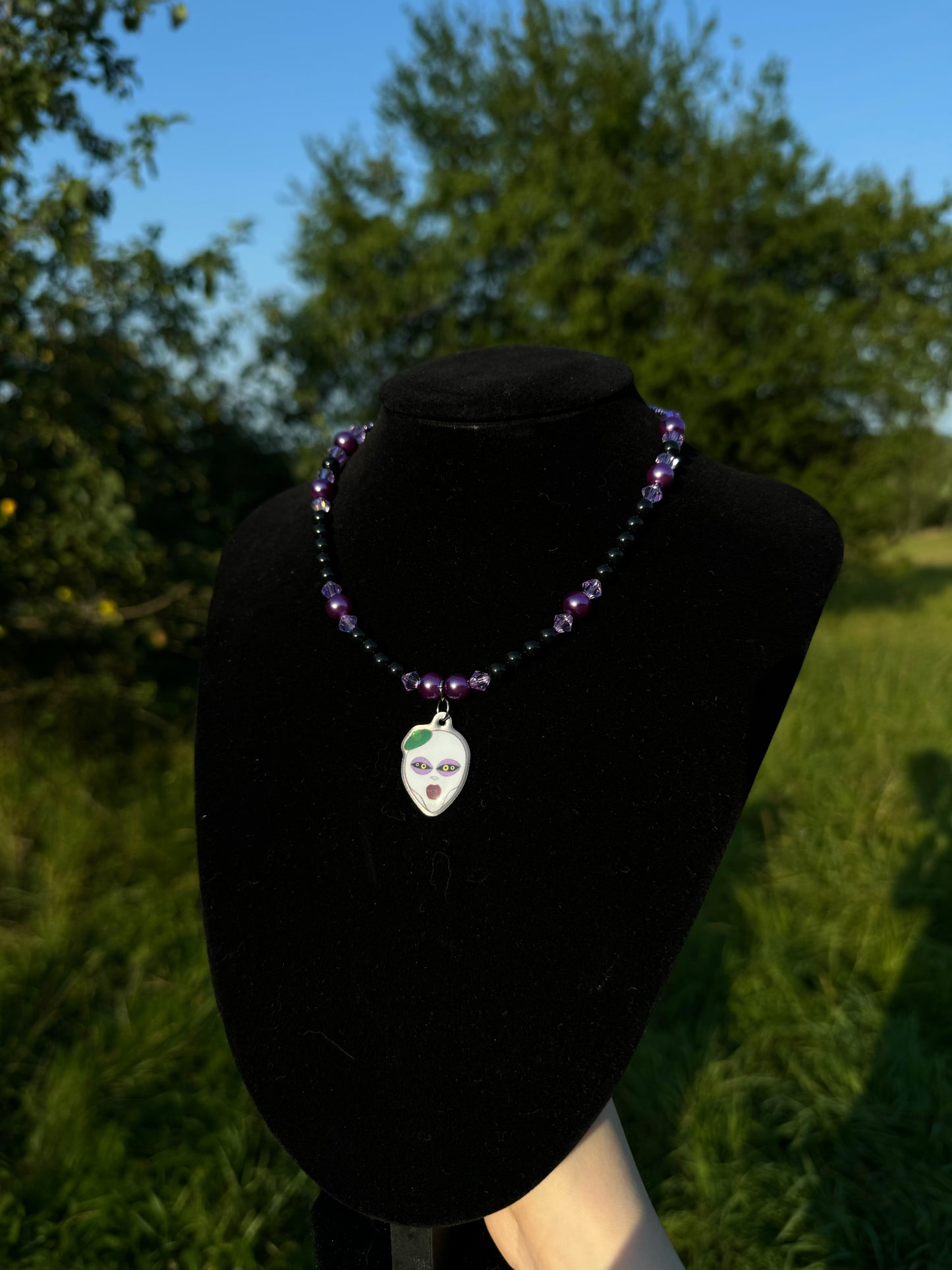 Ghoul beaded purple necklace (var.1)