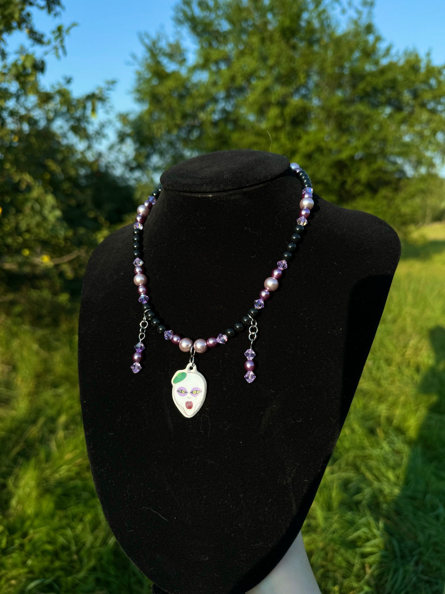 Ghoul beaded purple necklace (var.2)