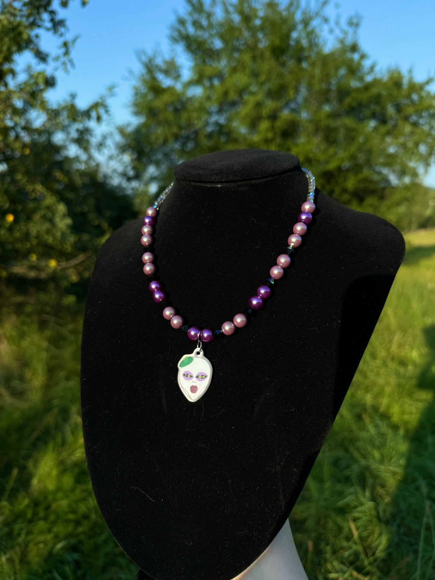 Ghoul beaded purple necklace (var.4)